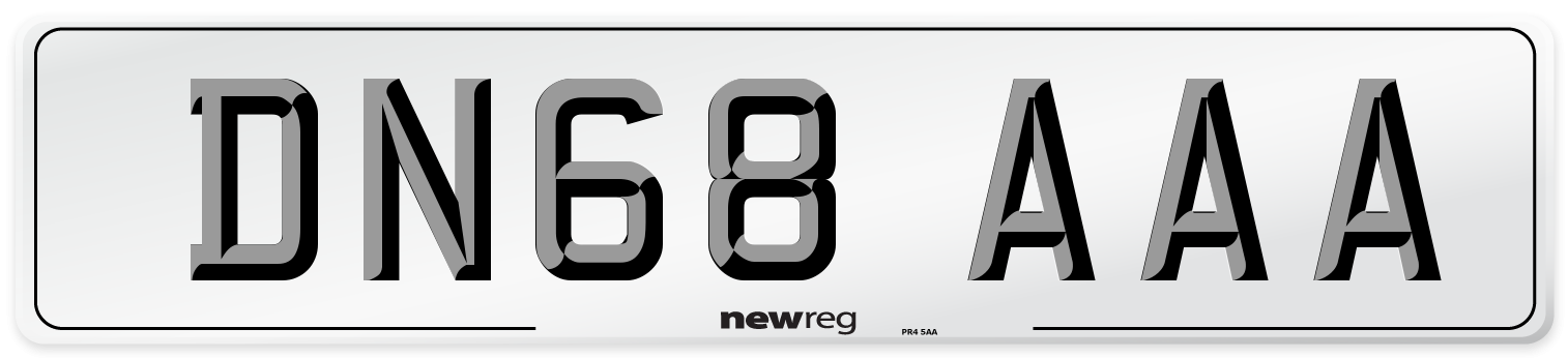 DN68 AAA Number Plate from New Reg